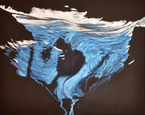 "Ohne Titel (Ochsentaler Gletscher, irisierend)", 2012,  Acryl auf Leinwand, 120 x 150 cm