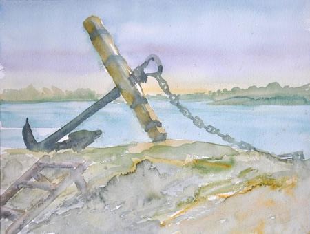 "Anker, Schweden", 2015, Aquarell 30 x 40 cm