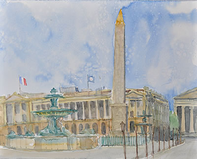 "Concorde, Paris", 2013, Aquarell 30 x 40 cm