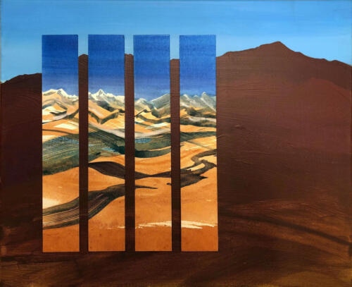"Cordillera - Translokationen", 2004, Acryl / LW, 40 x 50 cm