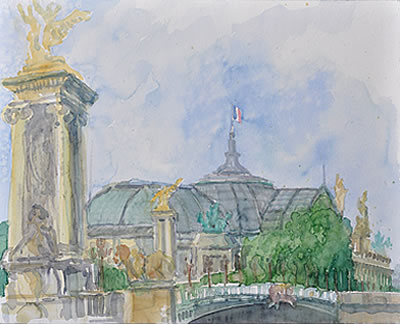 "Grand Palais, Paris", 2013, Aquarell 30 x 40 cm