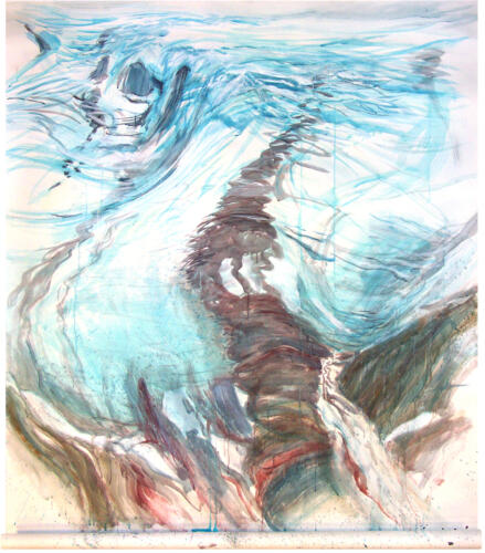 "Gletscherstudie", 2004, Acryl / Papier, 166 x 150 cm