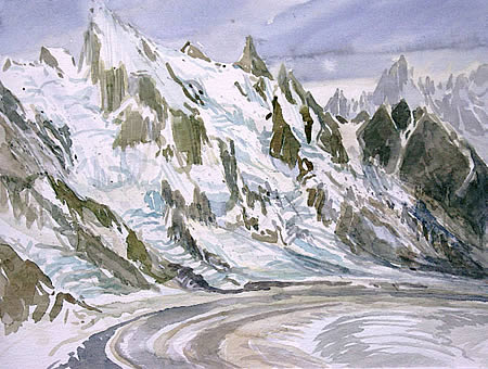 "Laila Peak", 2005, Aquarell 30 x 40 cm, Karakorum, Pakistan