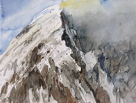 "Many Peaks", 2005, Aquarell 30 x 40 cm, Karakorum, Pakistan