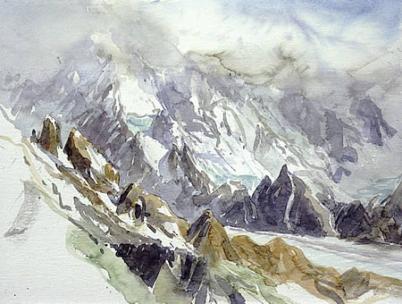 "Masherbrum", 2005, Aquarell 30 x 40 cm, Karakorum, Pakistan