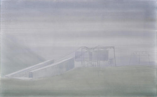 "Nebel I", 2017, Acryl auf Leinwand 100 x 160 cm A.I.R. arlberg1800