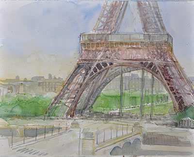 "Trocadero, Paris", 2013, Aquarell 30 x 40 cm