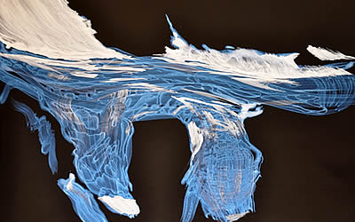 "Ohne Titel (Litzner Gletscher, irisierend), 2012, Acryl auf Leinwand, 120 x 150 cm, SilvrettAtelier 2012