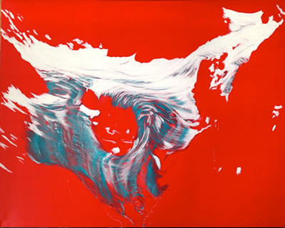 „ohne Titel (Ochsentaler Gletscher)“, 2014 -15, Acryl / LW, 120 x 150 cm  SilvrettAtelier 2014